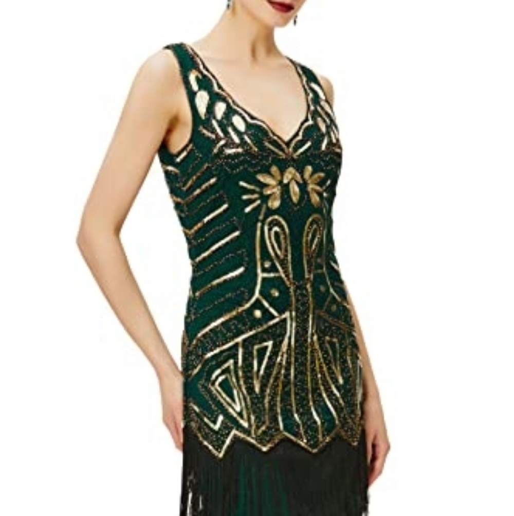 NWT BABEYOND Women's Flapper 1920s Beaded Fringed Dress- 5XL- READ DESCRIPTION - Picture 6 of 10